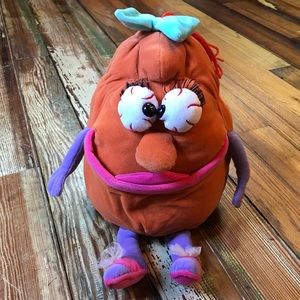 Vintage 1987 Video Vegetables Sweet Potato Sue Plush • Stuffed Toy Pillow • Rare
